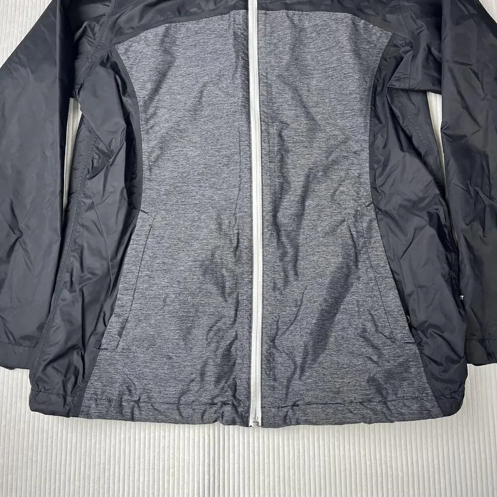 The North Face Jacket Girls XL 18 Gray Hooded Full Zip Waterproof Rain Coat